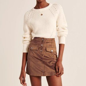 Abercrombie & Fitch Vegan Suede Pocket Mini Skirt